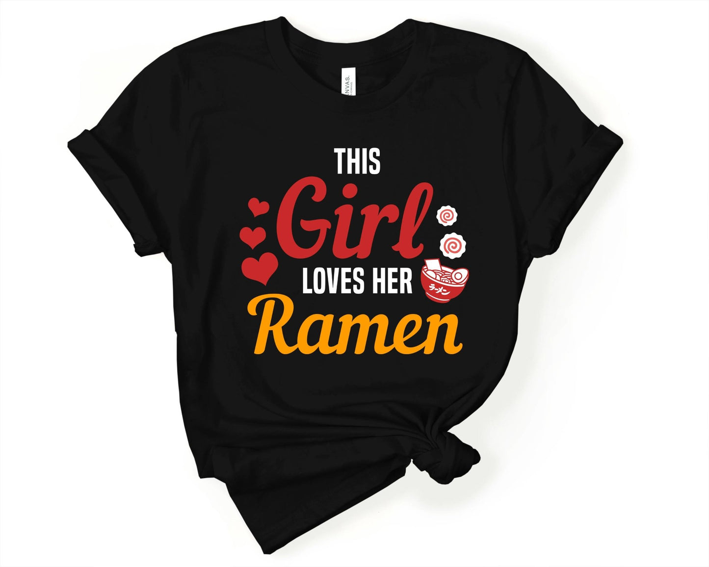 This Girl Loves her Ramen Shirt for Foodie | Stocking Stuffer for College Student - Gone Coastal Creations - Shirts