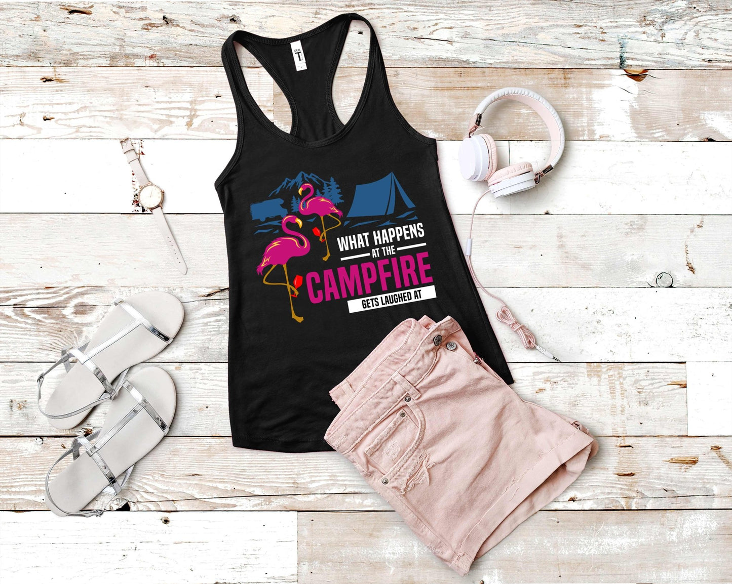 What Happens at the Campfire gets Laughed at | Funny Camping Shirts for the Outdoor Adventurer - Gone Coastal Creations - shirts