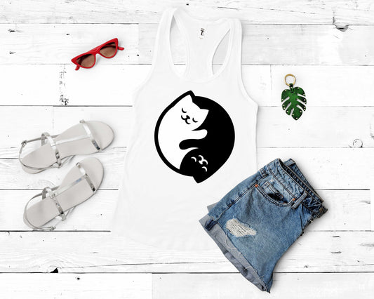 YinYang Cat Yoga Shirt | Yoga Motivational Shirt