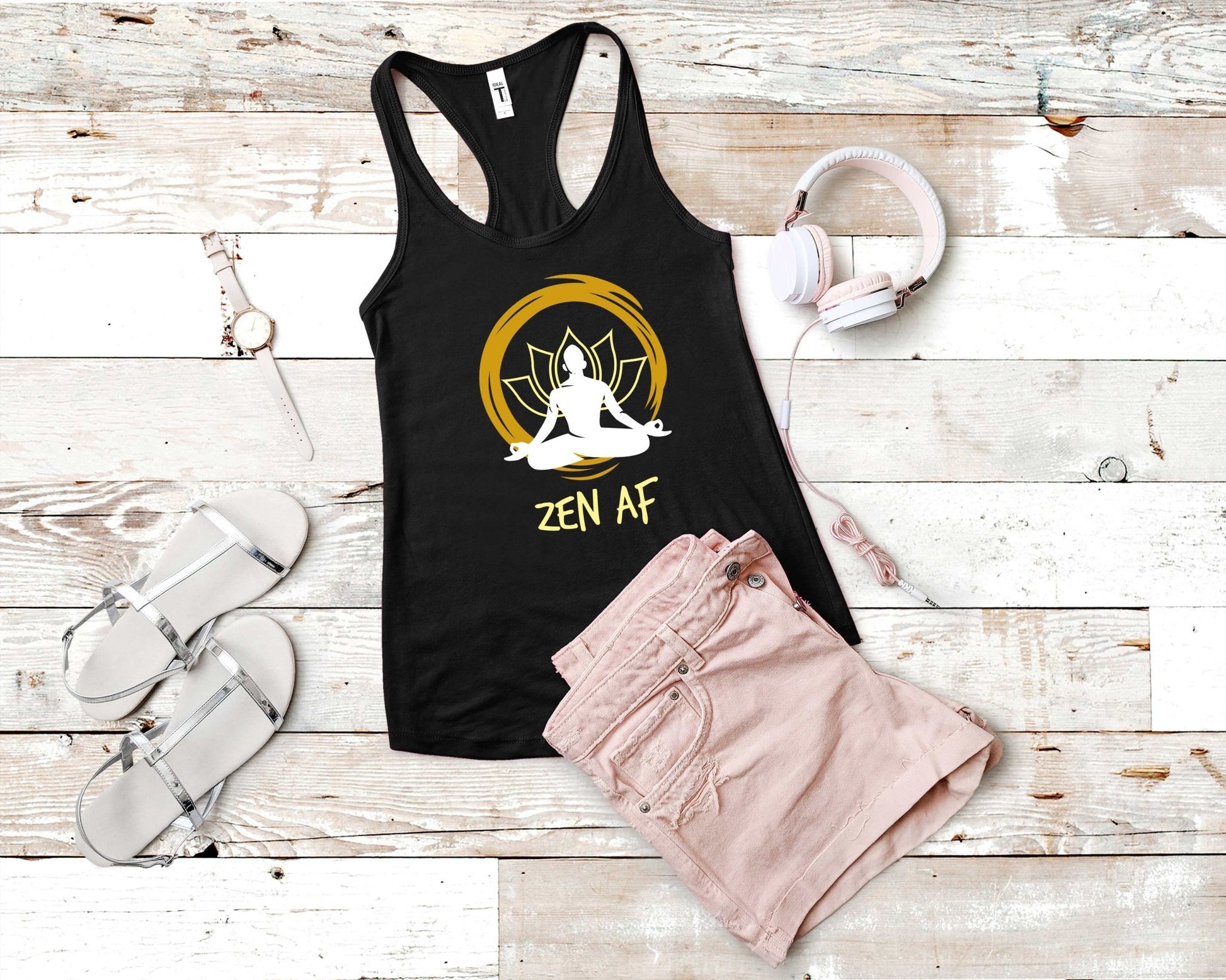 Zen AF | Yoga Inspirational Shirt - Gone Coastal Creations - Shirts